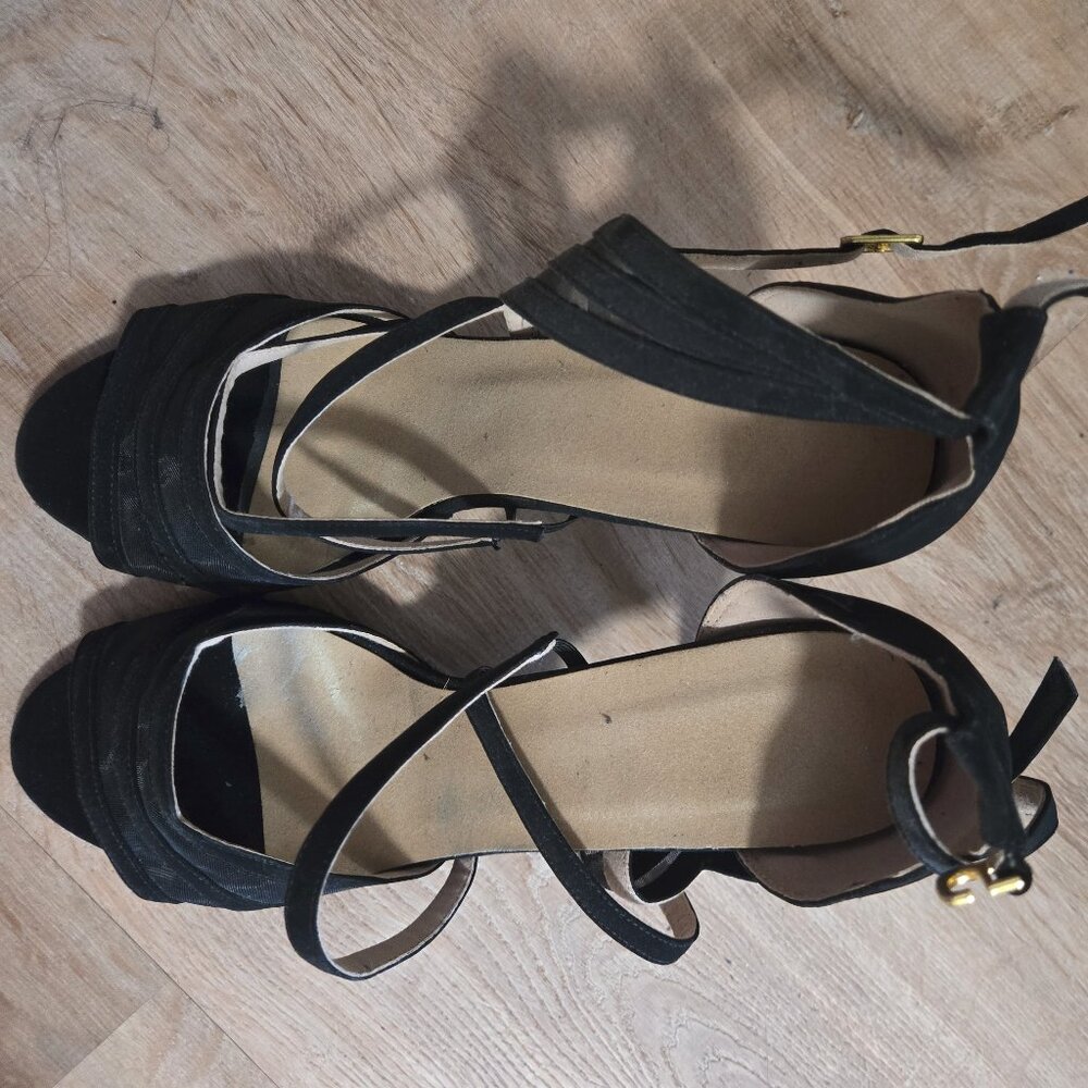 Black salsa dancing shoes